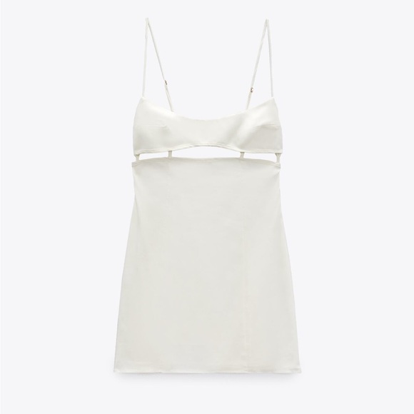 Zara White Cutout Mini Dress - Picture 1 of 4